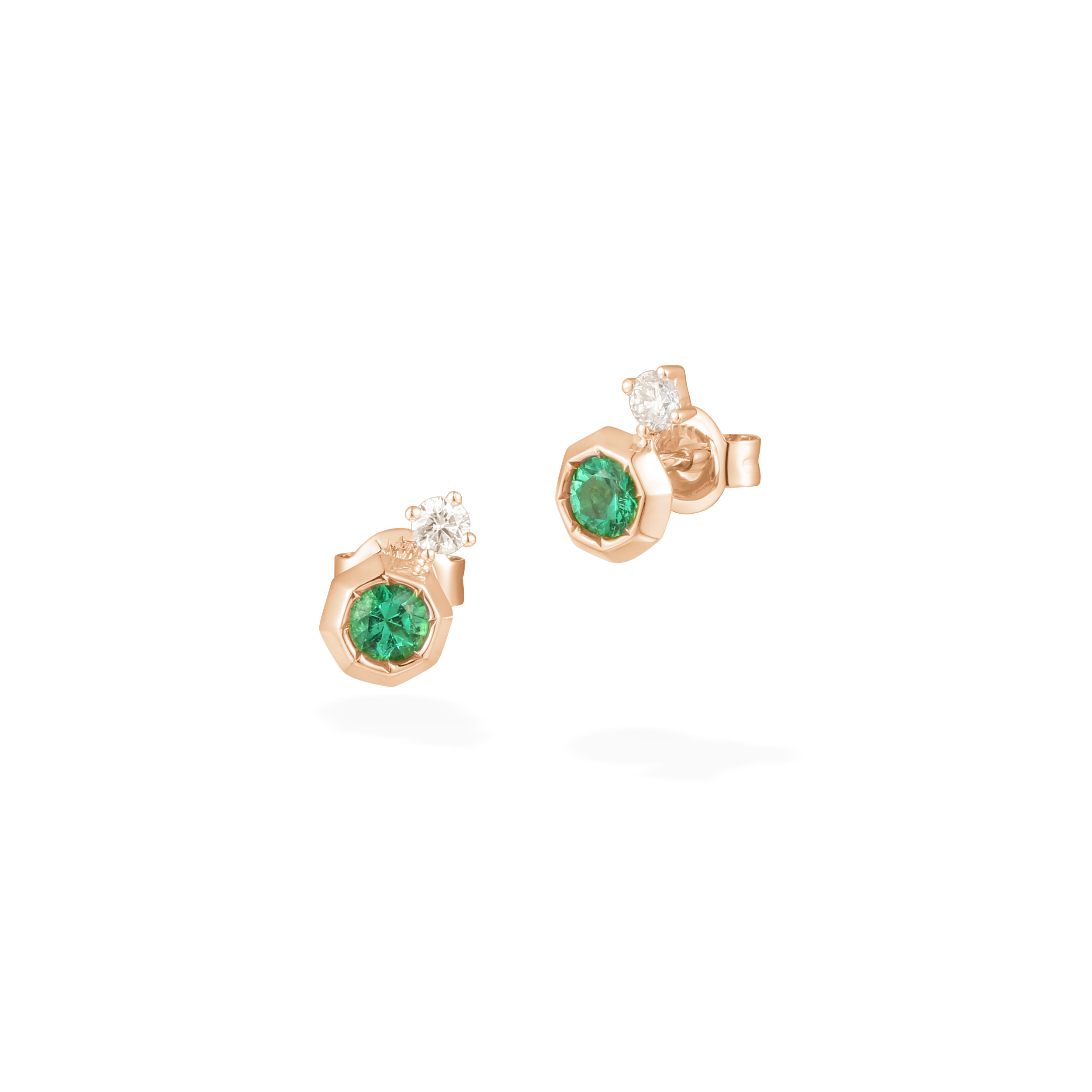 Mori emerald diamond studs